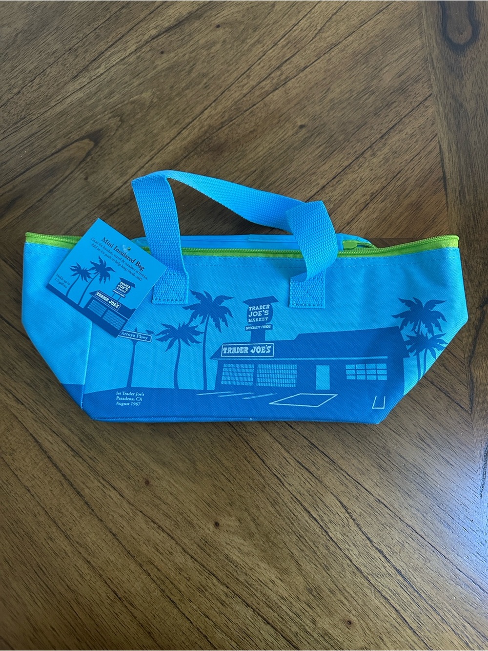 Trader Joe's Mini Blue Palm Beach Cooler Tote
